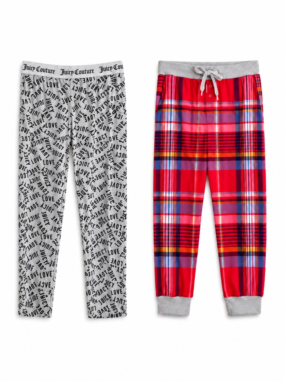 2 Piece Bundle Juicy Couture AOP & Aerie Plaid Pajama Pants – Size Medium GUC